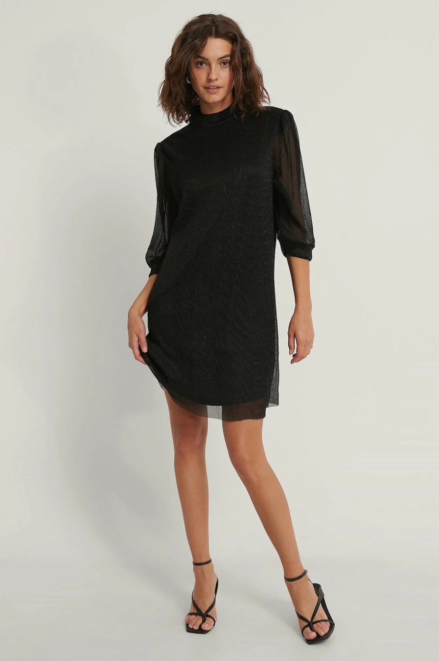 Mini Dresses * | Na-Kd Party Shiny Straight Dress Black