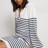 Knitted Dresses * | Na-Kd D Collar Knitted Midi Dress Stripe