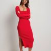 Bodycon Dresses * | Na-Kd Scoop Neck Midi Slit Dress