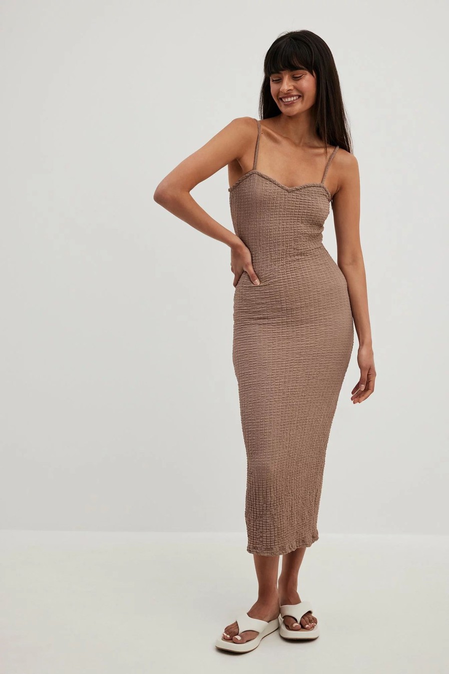 Bodycon Dresses * | Na-Kd Trend Structure Midi Strap Dress