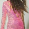 Party Dresses * | Na-Kd Party Asymmetric Cut Out Sequin Dress Pink