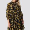 Mini Dresses * | Na-Kd Boho High Neck Elastic Waist Puff Dress Flower