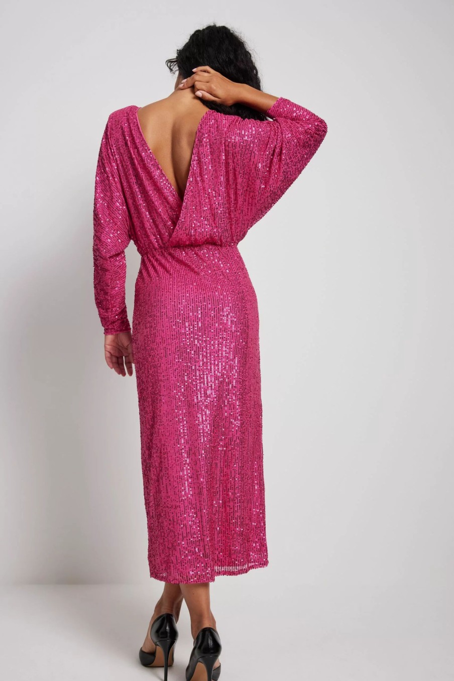 Party Dresses * | Na-Kd Party Deep Back Sequin Midi Dress