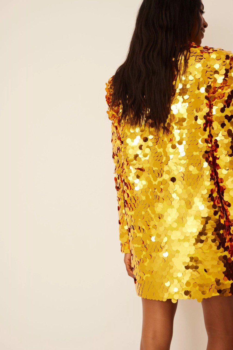 Party Dresses * | Na-Kd Party Big Sequin Blazer Dress Gold