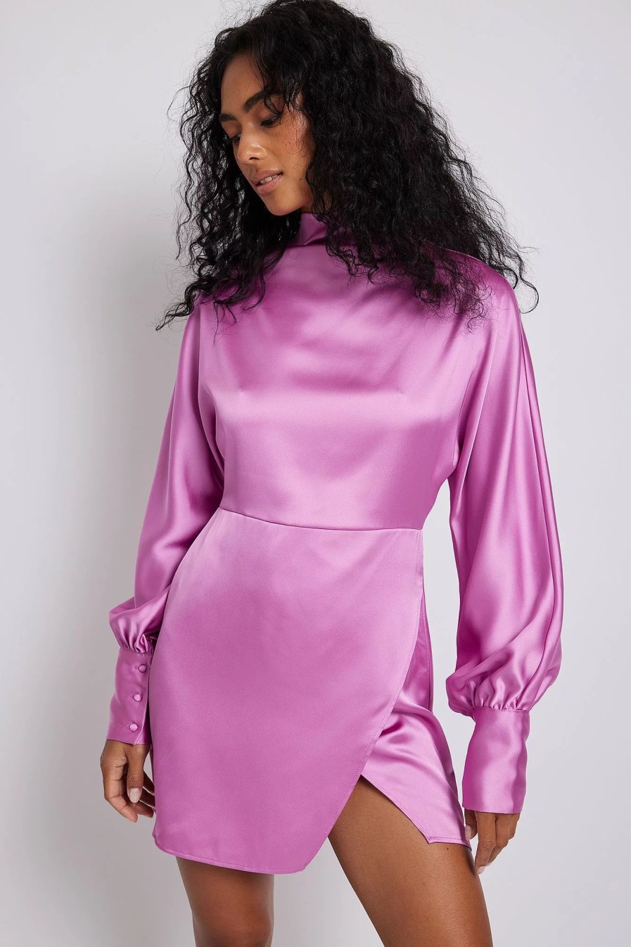 Mini Dresses * | Karoline Dall X Na-Kd Satin Dress Pink