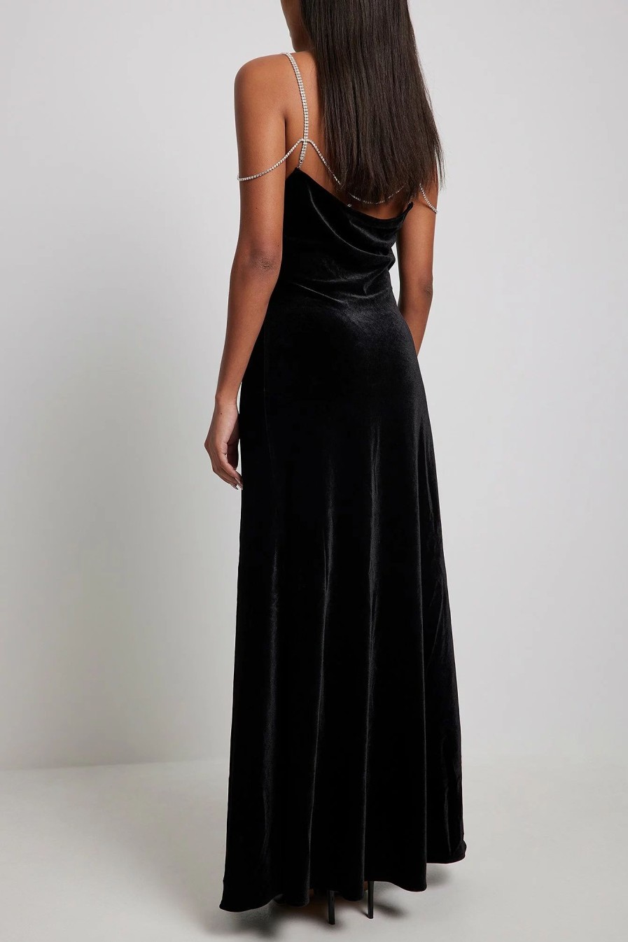 Party Dresses * | Lovisa Barkman X Na-Kd Rhinestone Detail Velvet Dress