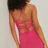 Party Dresses * | Na-Kd Party Back Lacing Maxi Dress Pink