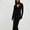 Bodycon Dresses * | Na-Kd Party Choker Keyhole Maxi Dress Black