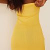 Mini Dresses * | Na-Kd Ribbed Bandeau Mini Dress Yellow