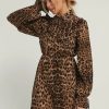 Mini Dresses * | Na-Kd Western Detail Chiffon Dress Leopard