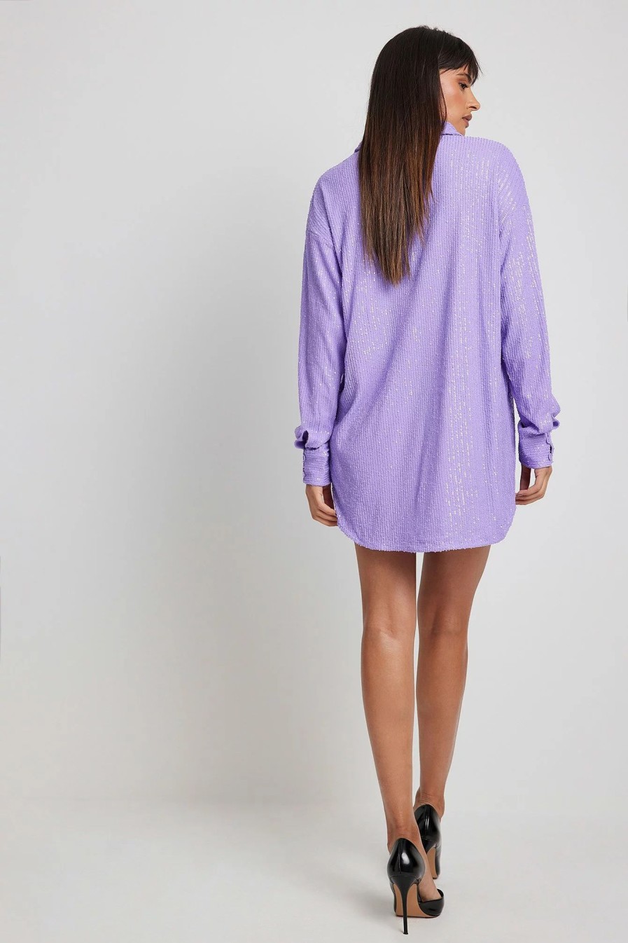 Mini Dresses * | Na-Kd Party Oversized Sequin Shirt Dress