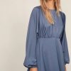 Party Dresses * | Na-Kd Boho Balloon Sleeve Flowy Mini Dress Blue