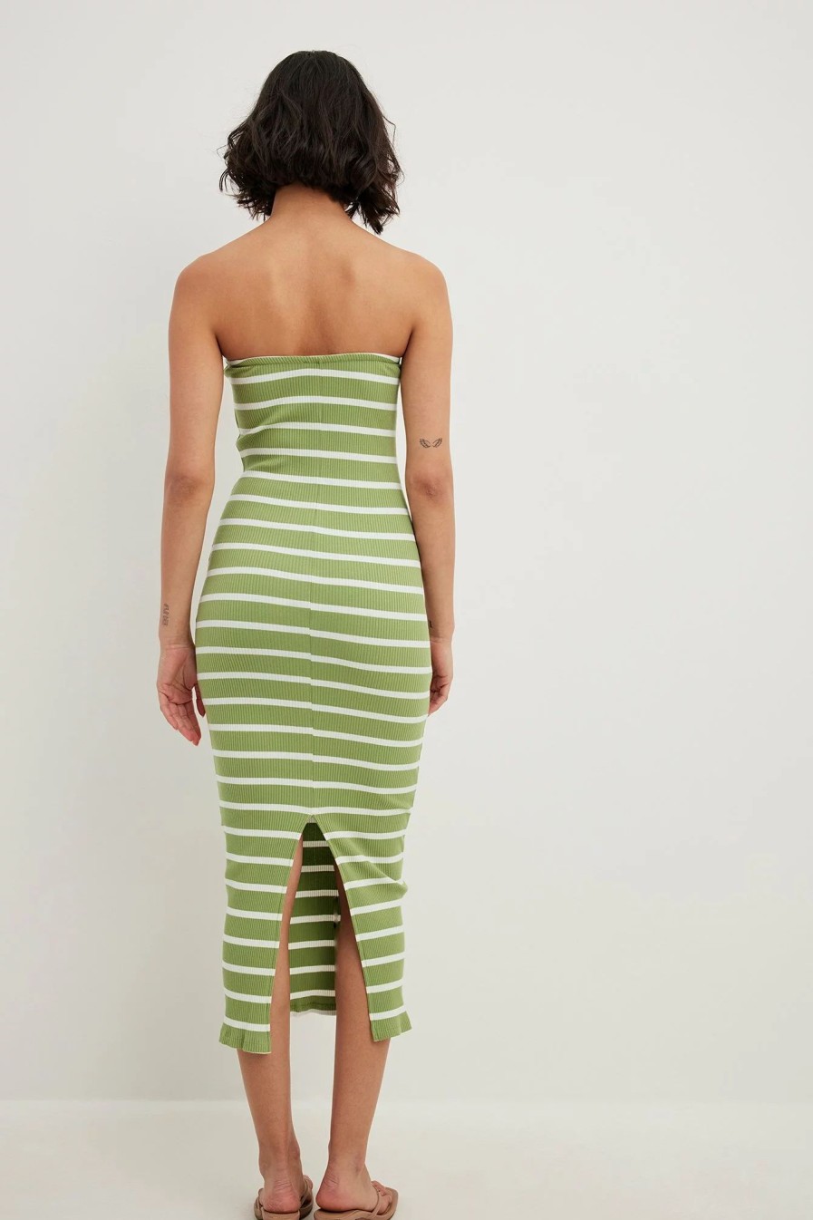 Bandeau Dresses * | Na-Kd Basic Striped Tube Midi Dress