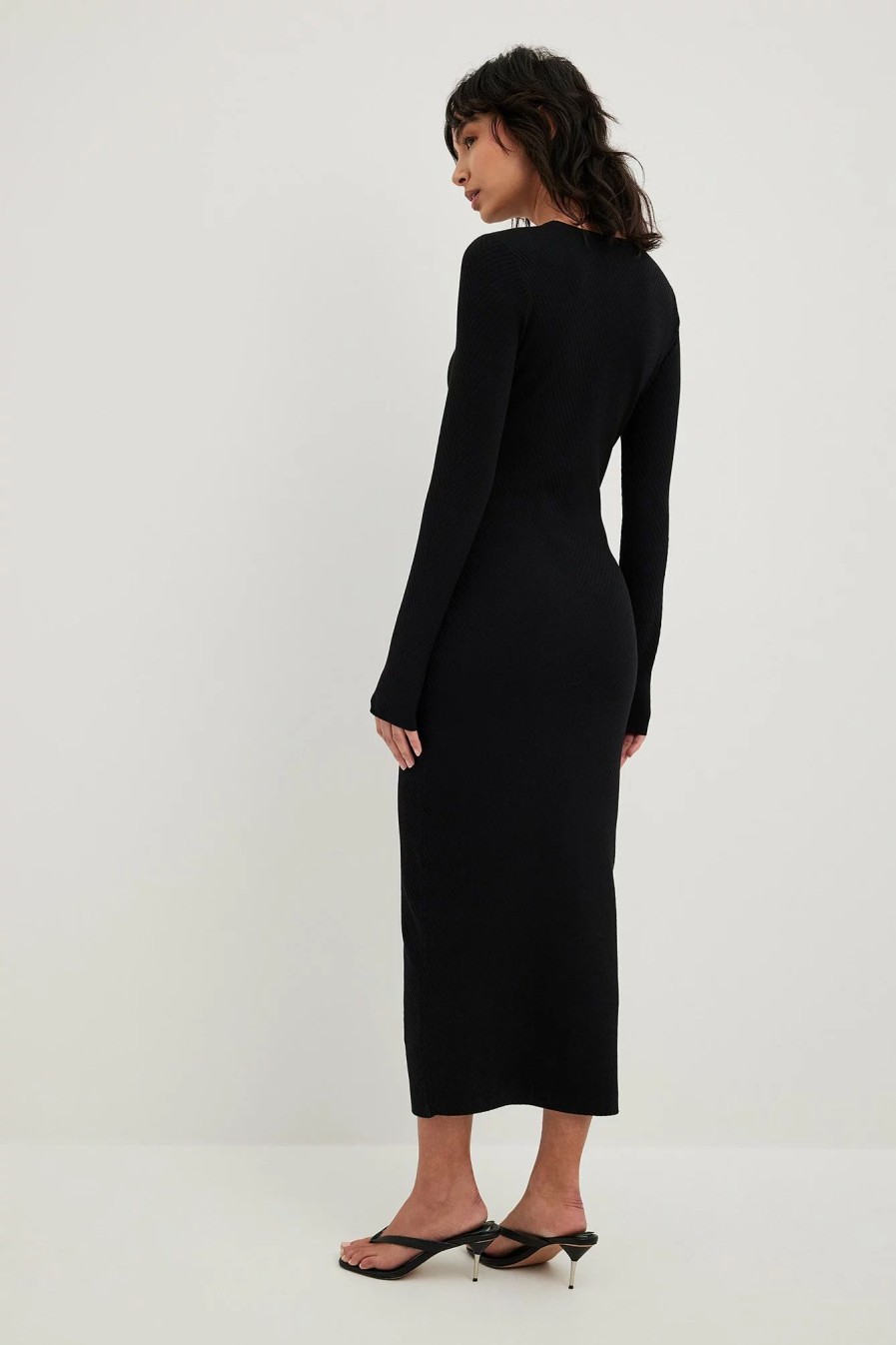 Knitted Dresses * | Na-Kd Trend Rib Knitted Corset Detail Midi Dress