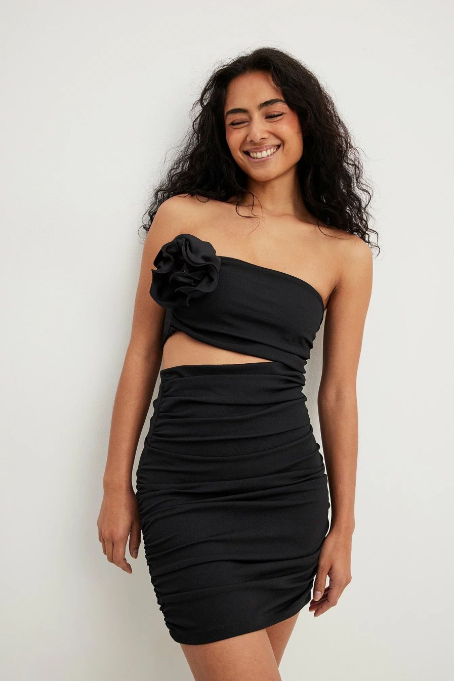 Bandeau Dresses * | Na-Kd Rose Cut Out Mini Dress