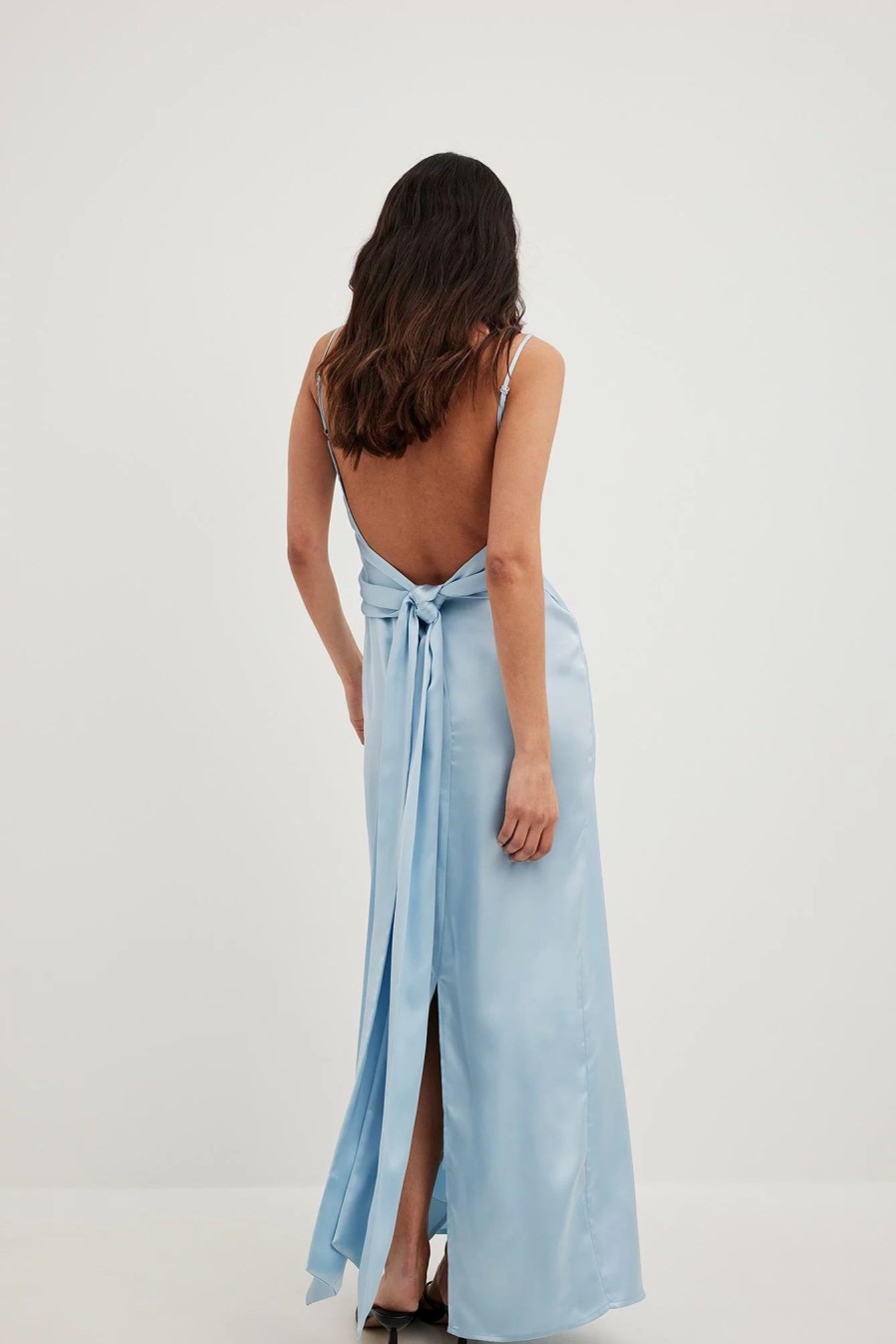 Party Dresses * | Chloe Schuterman X Na-Kd Low Back Satin Maxi Dress