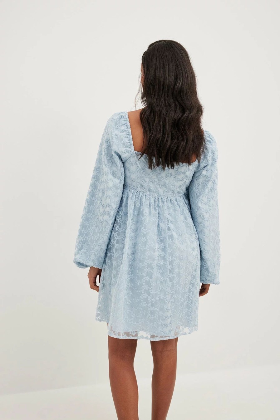 Mini Dresses * | Handpicked X Na-Kd Puffy Sleeve Gathered Mini Dress