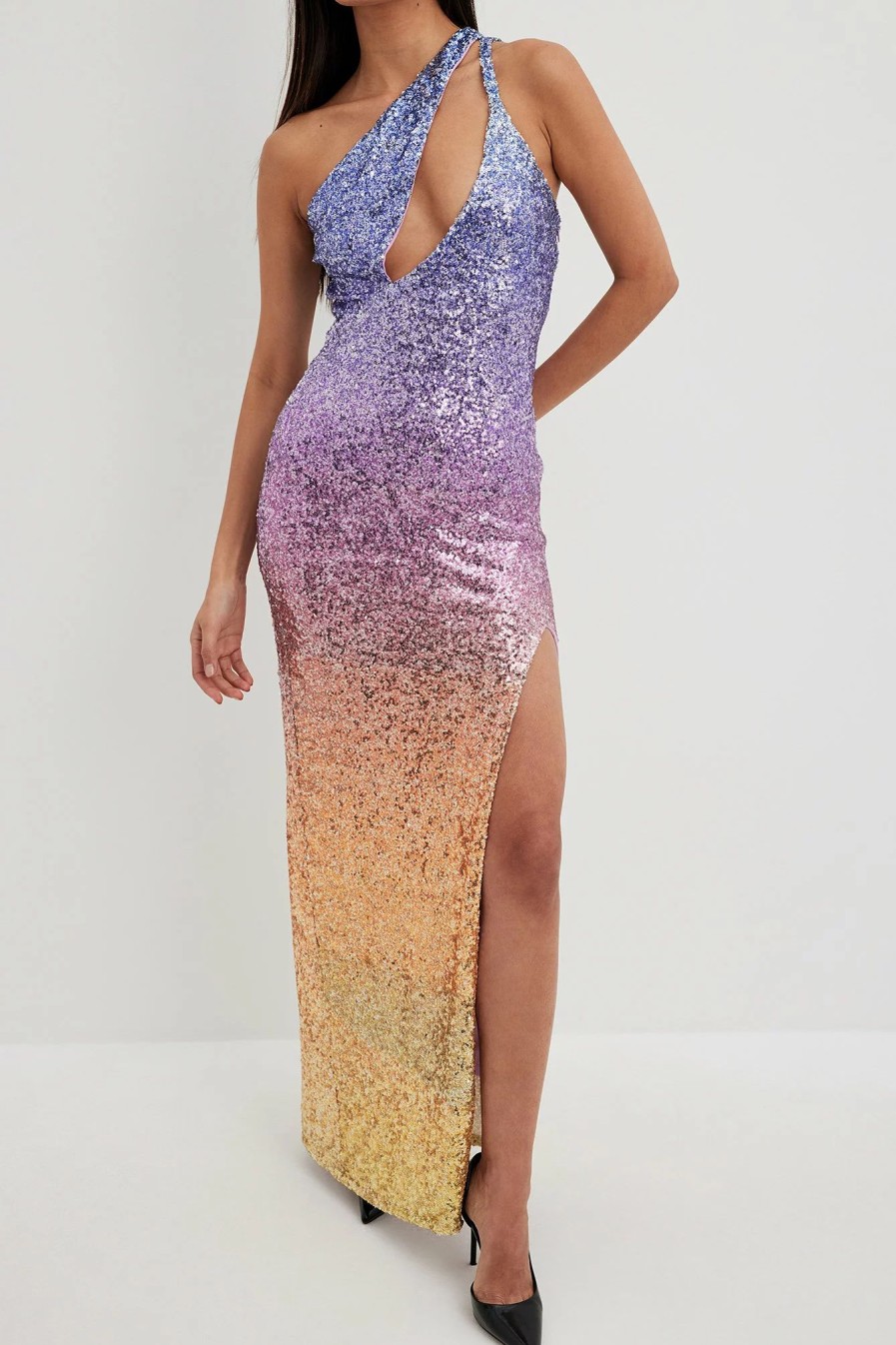 Party Dresses * | Josefine Hj X Na-Kd Deep Front Sequin Dress