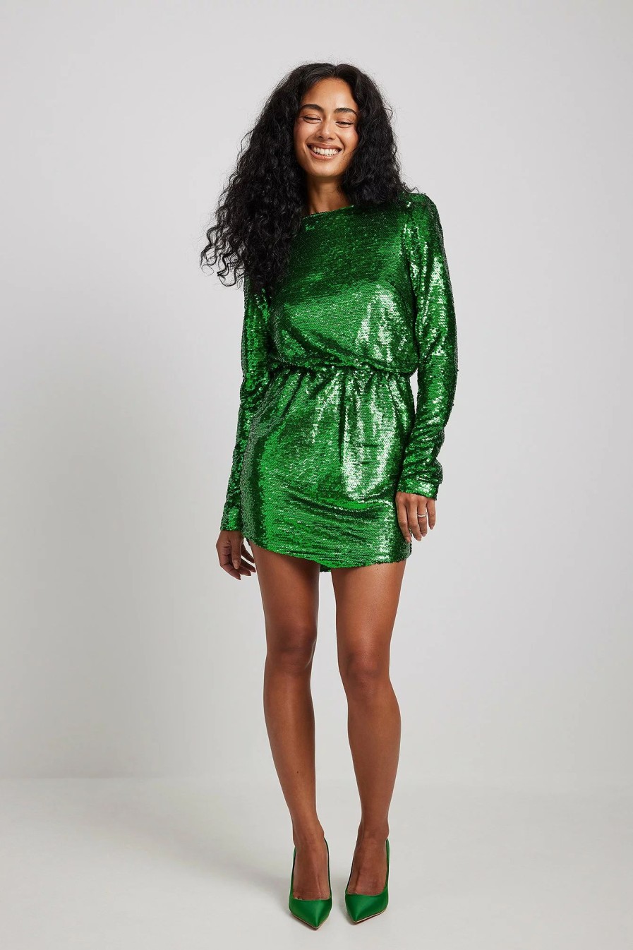 Party Dresses * | Picked By Hanna Schonberg Sequin Detail Deep Back Mini Dress