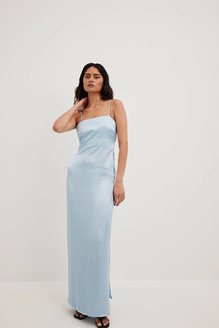 Party Dresses * | Chloe Schuterman X Na-Kd Low Back Satin Maxi Dress