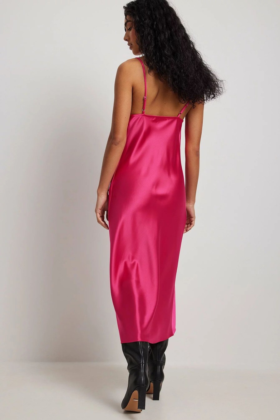 Party Dresses * | Na-Kd Satin Midi Dress