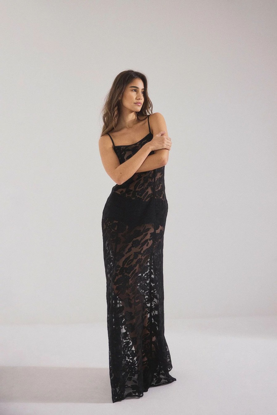 Party Dresses * | Mimi A.R X Na-Kd Strap Detail Maxi Dress Black