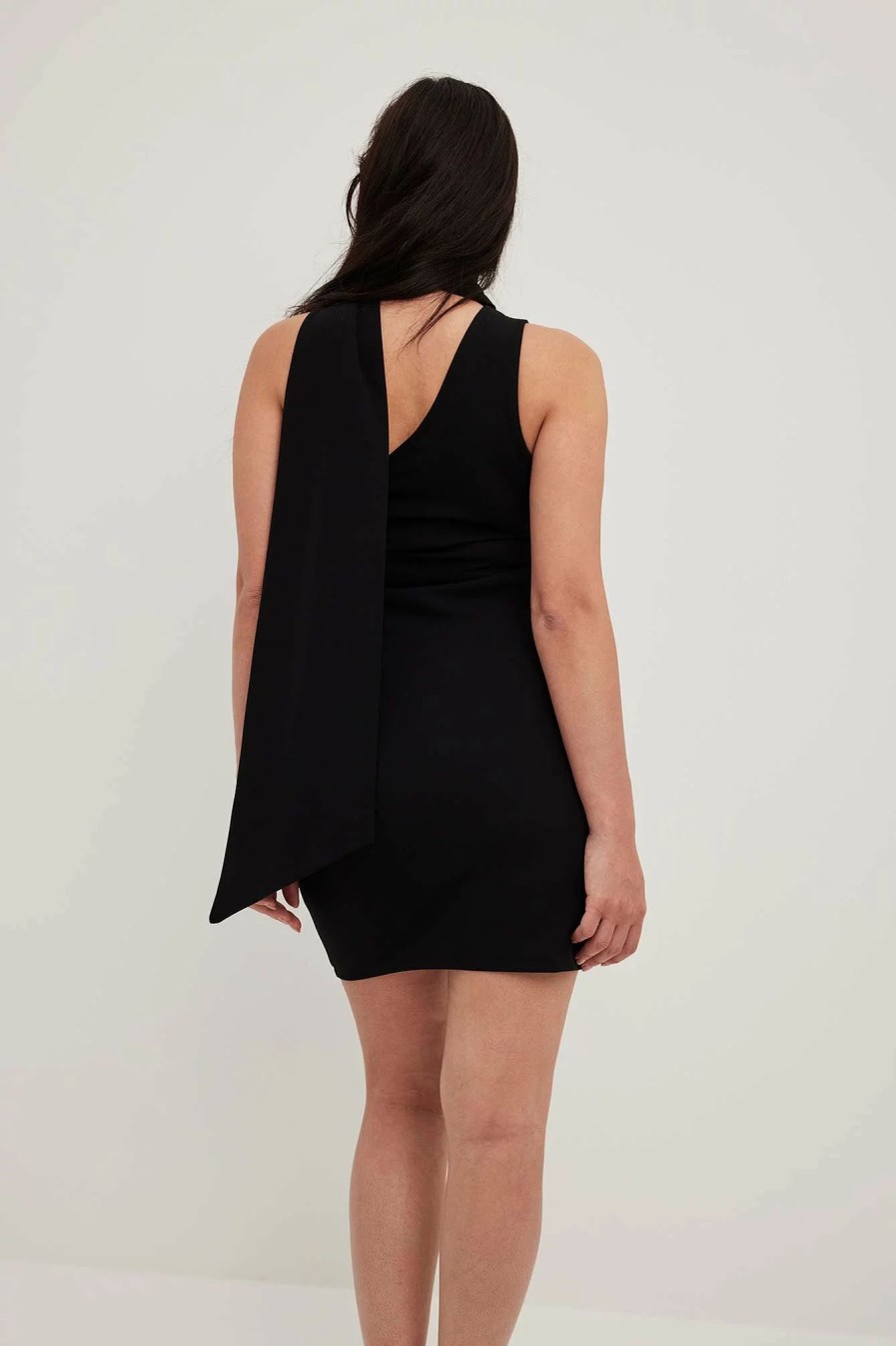 Bandeau Dresses * | Na-Kd Jersey Scarf Mini Dress Black