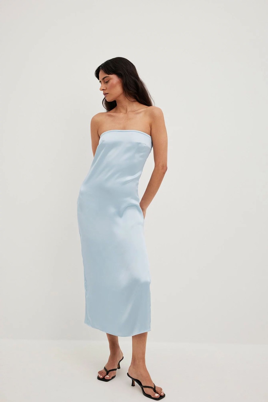 Bandeau Dresses * | Chloe Schuterman X Na-Kd Bandeau Satin Dress