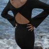 Bodycon Dresses * | Na-Kd Wrap Back Detailed Knitted Dress Black