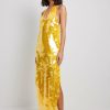 Party Dresses * | Na-Kd Party Big Sequins Midi Dress Yellow