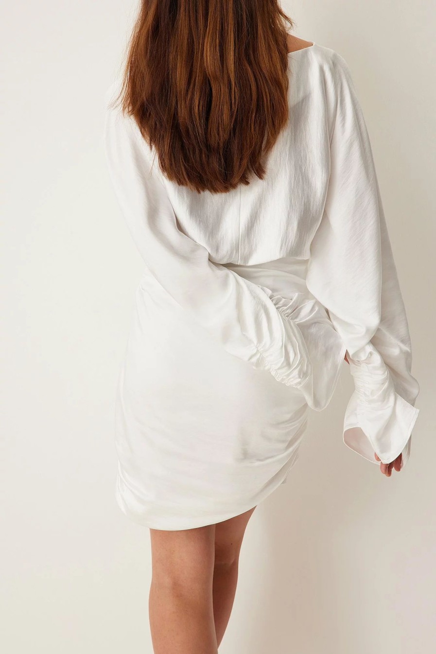 Party Dresses * | Na-Kd Trend Draped Detail Satin Dress