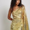 Party Dresses * | Na-Kd Party Shimmering Sequin Dress Gold