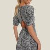 Mini Dresses * | Na-Kd Short Sleeve Open Back Mini Dress