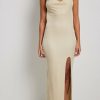 Bodycon Dresses * | Na-Kd Party Waterfall Maxi Glitter Dress Beige