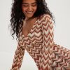 Knitted Dresses * | Na-Kd Trend Fine Knitted Wavy Mini Dress Multicolor