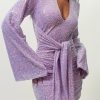 Party Dresses * | Na-Kd Party Tie Detail Mini Dress Purple