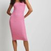 Bodycon Dresses * | Na-Kd Structured Bandeau Midi Dress Pink