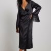 Party Dresses * | Picked By Hanna Schonberg Fringes Detail Satin Midi Dress