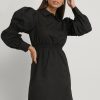 Mini Dresses * | Na-Kd Waist Detail Shirt Dress Black