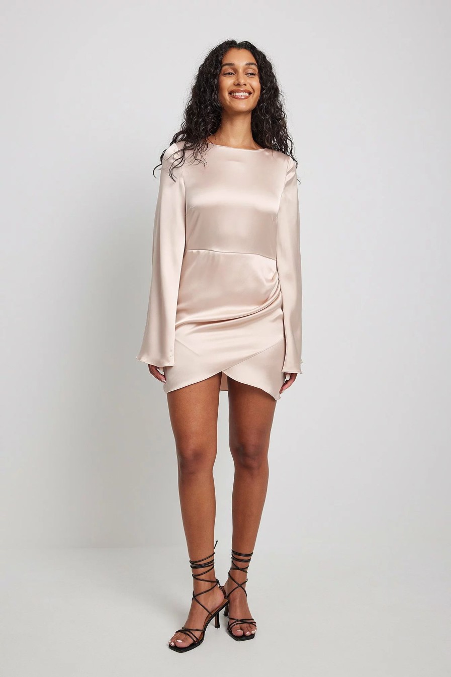 Mini Dresses * | Na-Kd Trend Draped Satin Dress