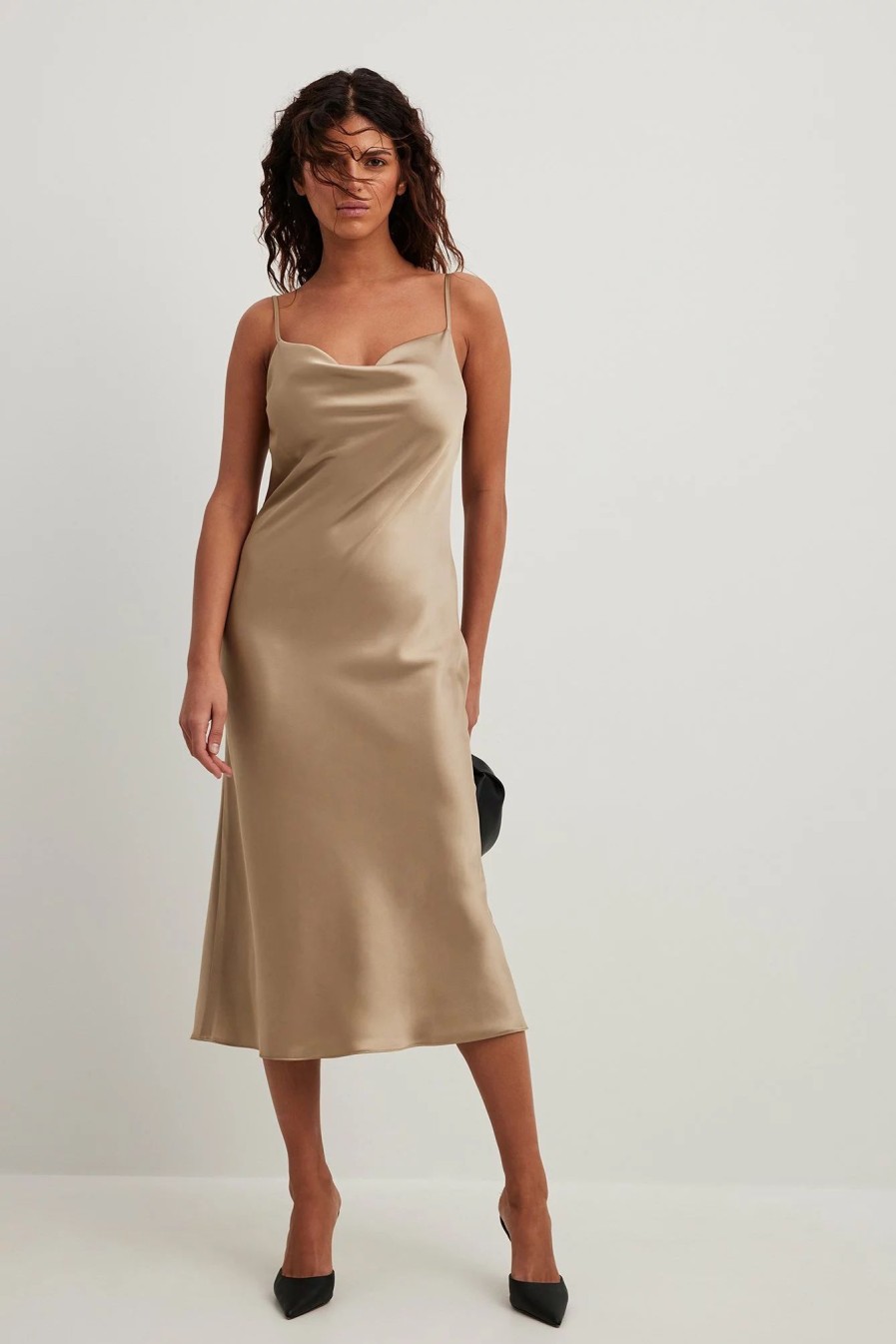 Party Dresses * | Na-Kd Satin Midi Dress