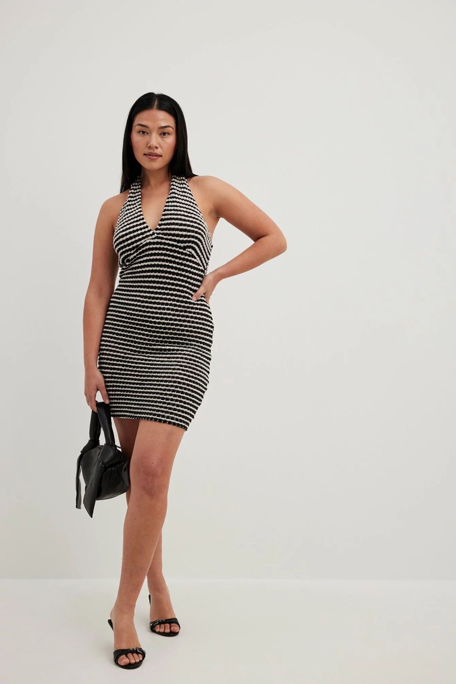 Knitted Dresses * | Na-Kd Trend Crochet Halterneck Dress Stripe