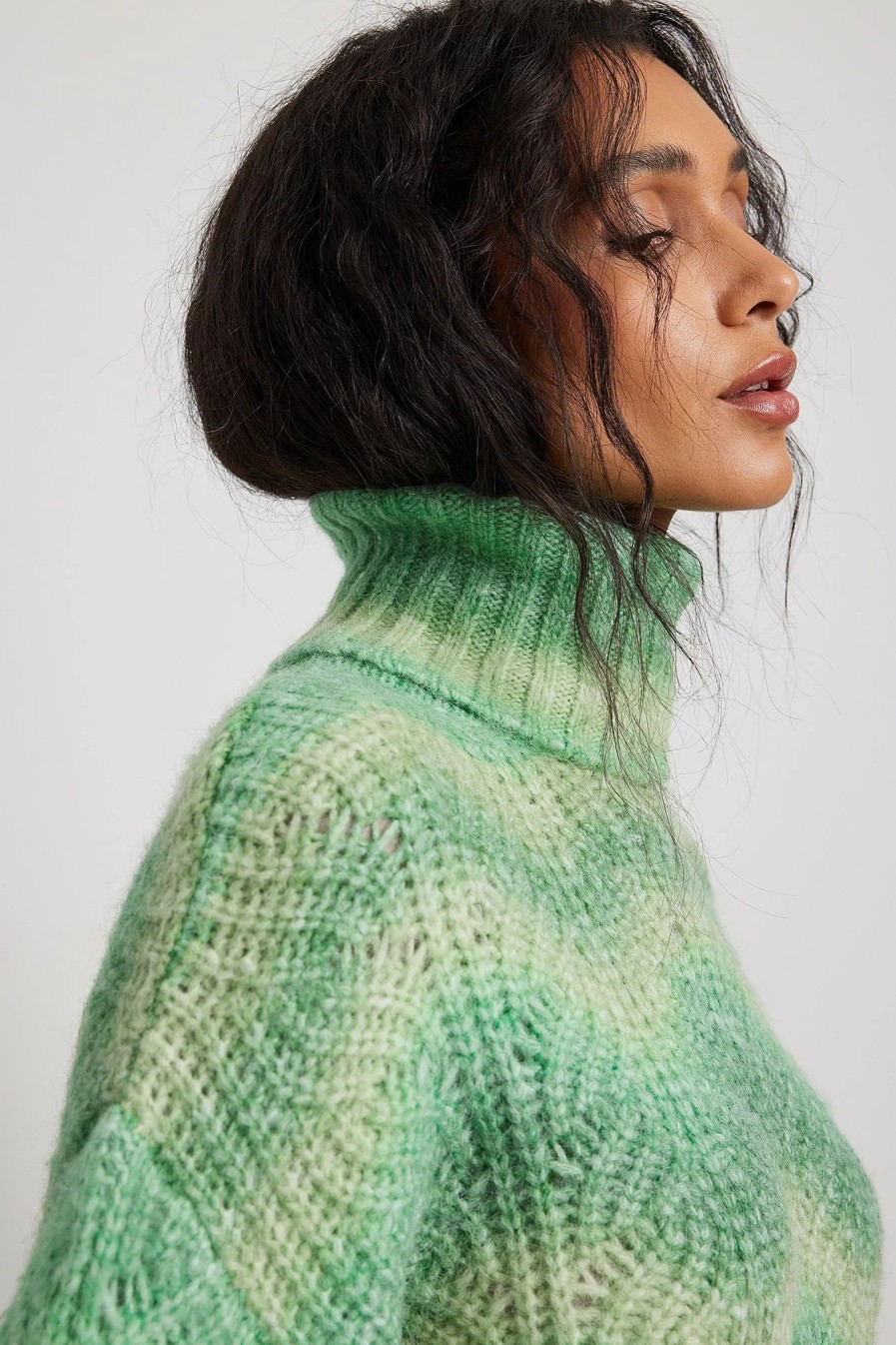 Knitted Dresses * | Na-Kd Cable Knitted Turtle Neck Sweater