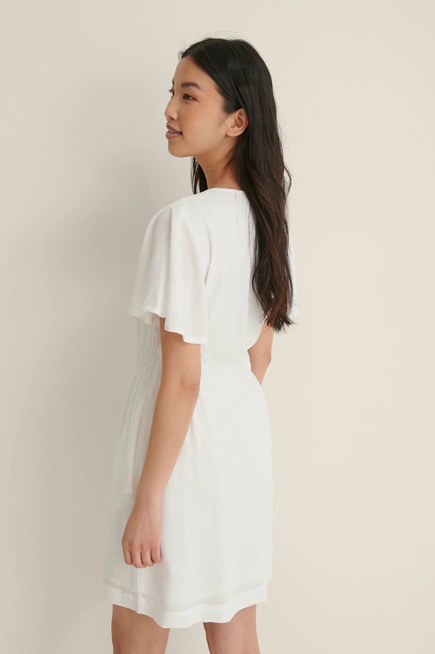 Mini Dresses * | Na-Kd Buttoned Mini Dress White